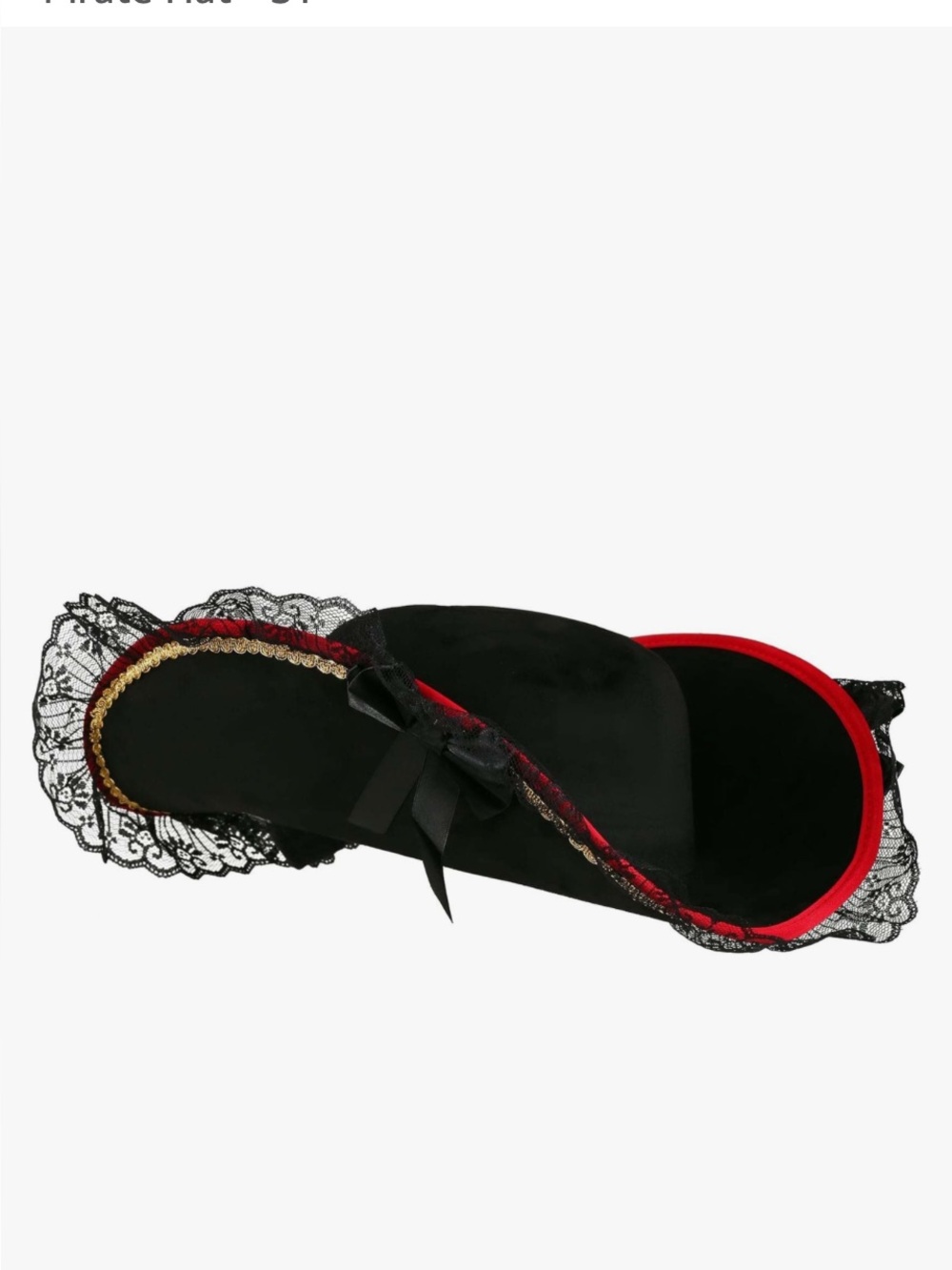 Elope Lady Buccaneer Lace Cosplay Costume Pirate Adjustable Hat